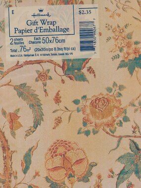 [HALLMARK] Antiqued Floral Giftwrap
